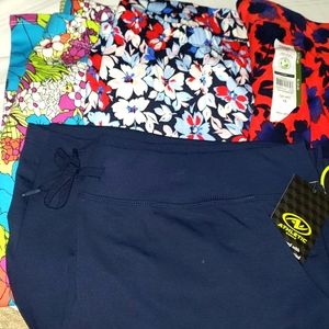 4 NWT ladies XL Atlantic works short, NoBo and Celebrate capri leggings